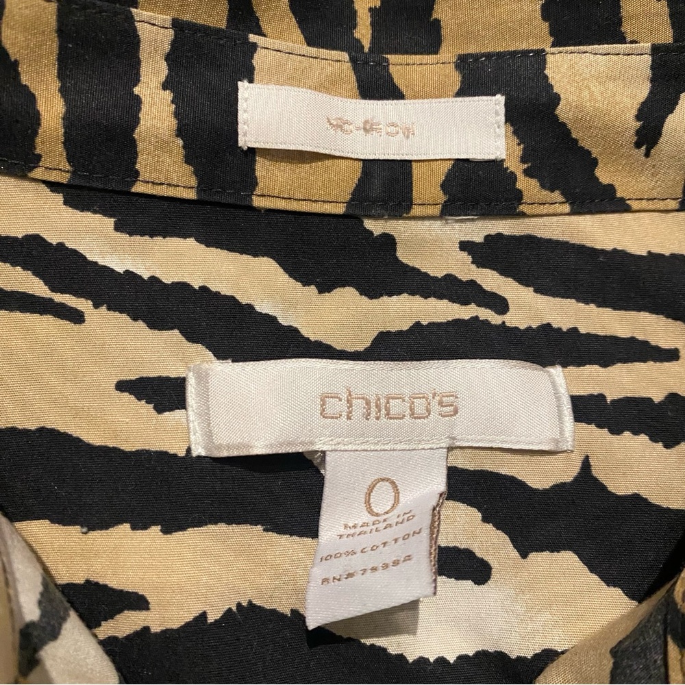Chicos tunic size 0 Zebra Print Button-Up Shirt - image 4